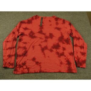 Lululemon Lab Mens XL Red Tie Dye Merino Wool Blend Long Sleeve T-Shirt #2139